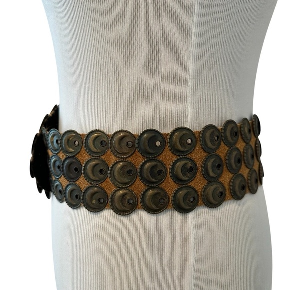 Aridza Bross Brown Suede Leather Decorative Belt main image 6